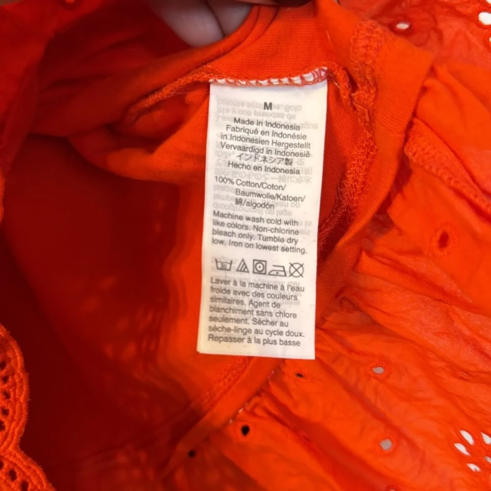 J. Crew Women’s Orange/Red sleeveless peplum tank top size Medium - Picture 4 of 4